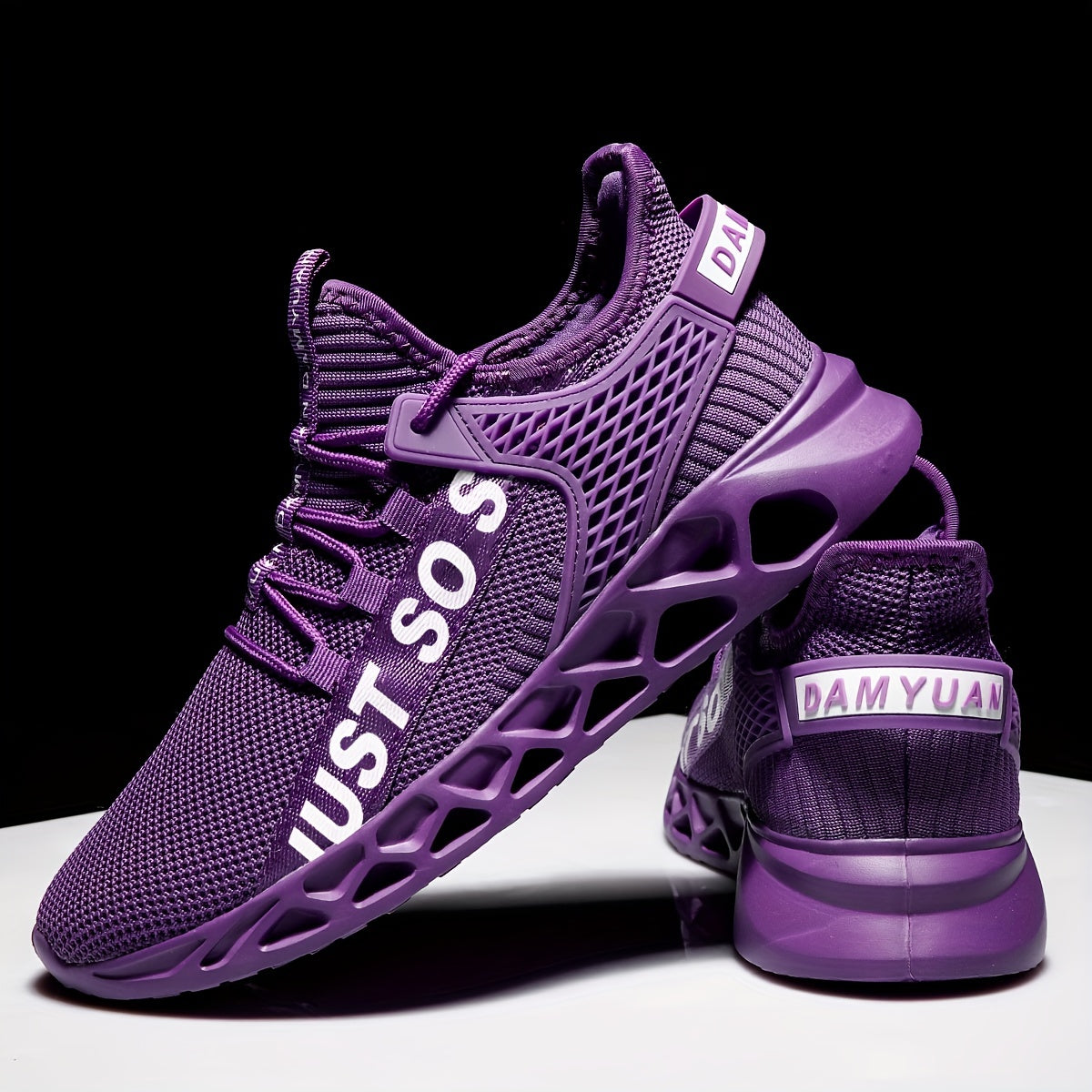 Purple Lace Up Blade Running Shoes Outdoor Sports Footwear