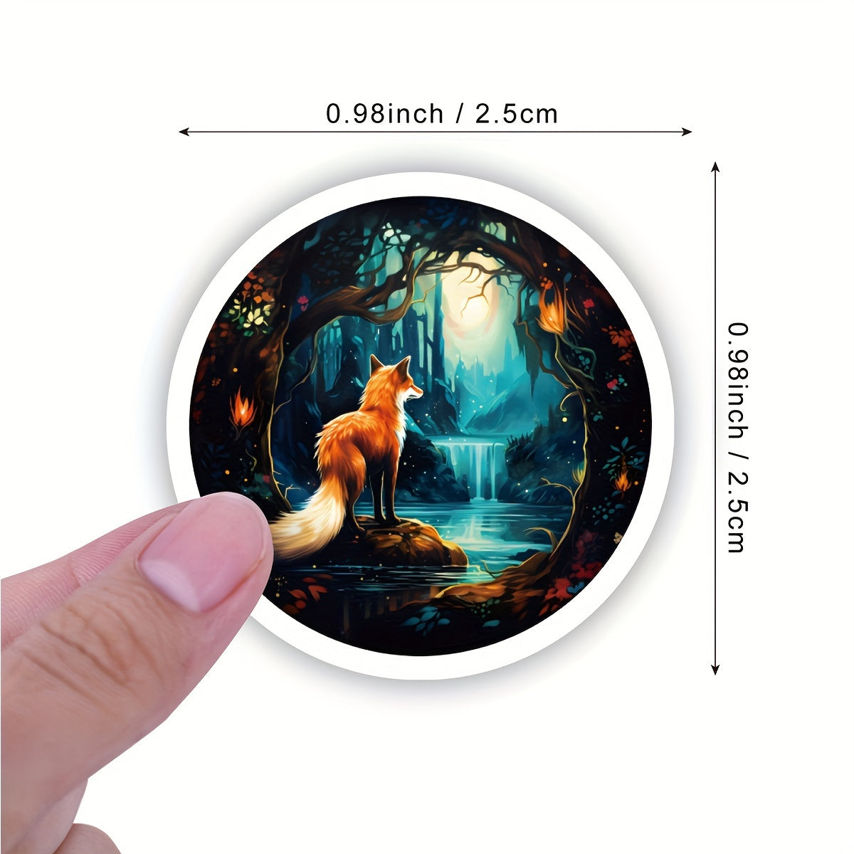 500pcs Fox Stickers Roll Vinyl Foxes Stickers For Water Bottles Laptop