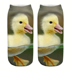 5 Pairs 3D Animal Print Low Cut Women's Socks