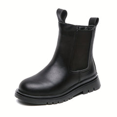 Girls Casual Solid Boots with Zipper Lightweight Non Slip Boots