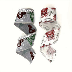 4.57M Merry Christmas Wired Edge Ribbon for Holiday Decor