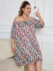 Floral Print Off-Shoulder Loungewear Dress