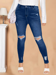 High Rise Ripped Skinny Jeans