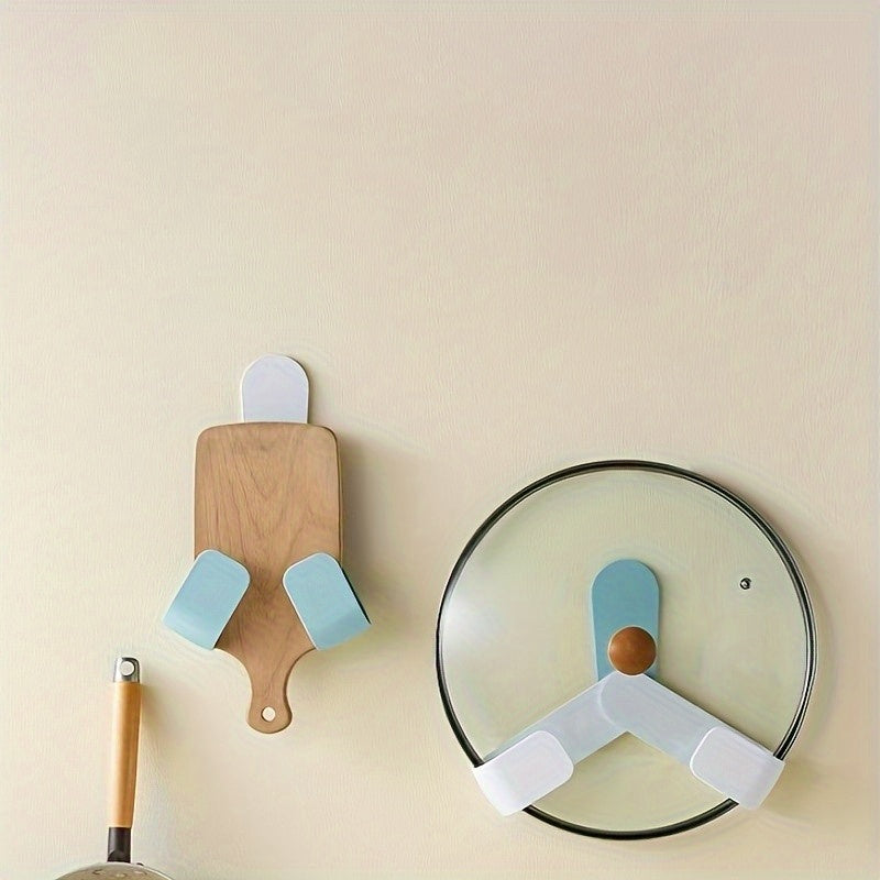 2pcs Pot Cover Rack Wall-mounted Cutting Board Storage Organizer