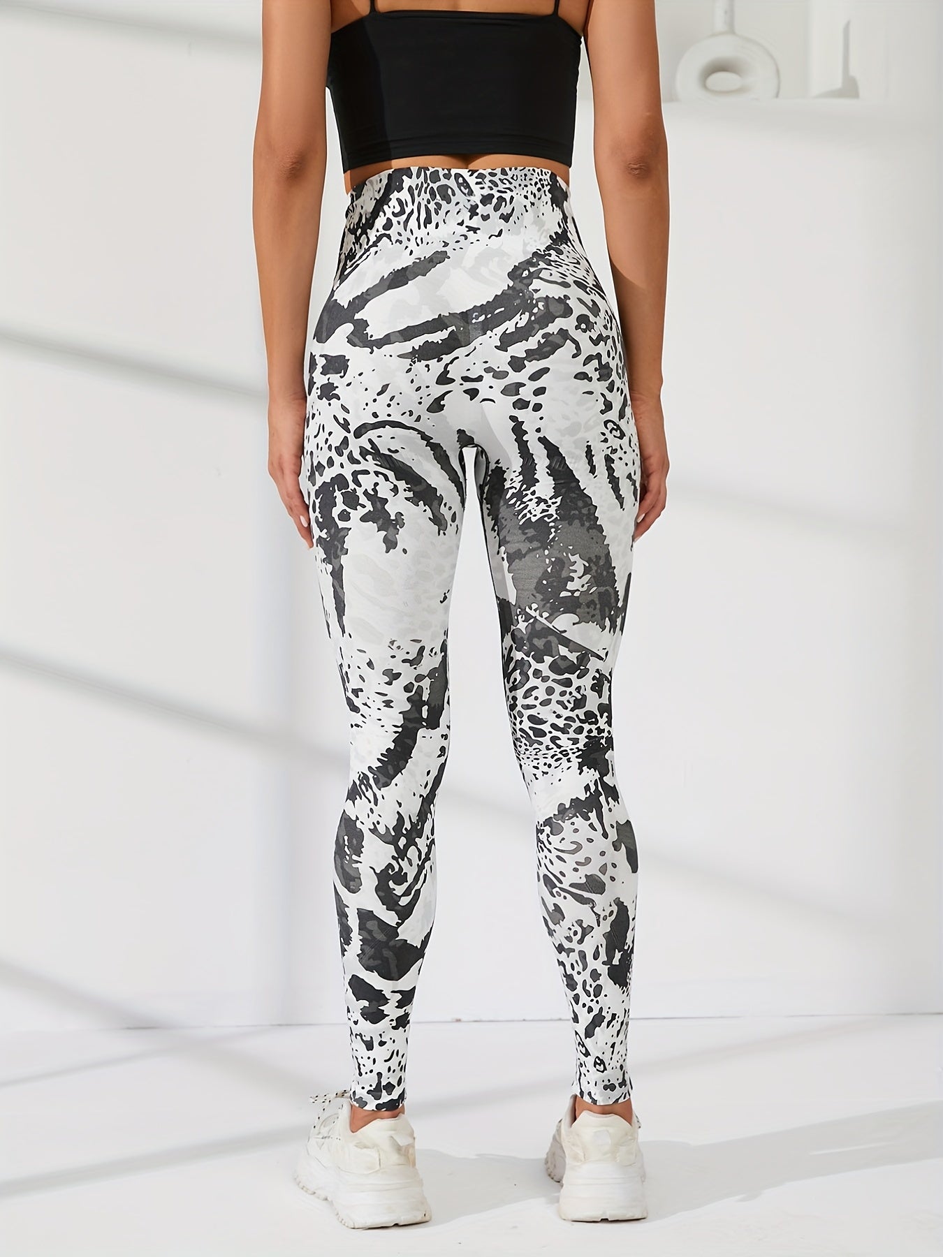 Leopard Print High Waist Hip Lift Leggings Sports Fitness Yoga Running Pants