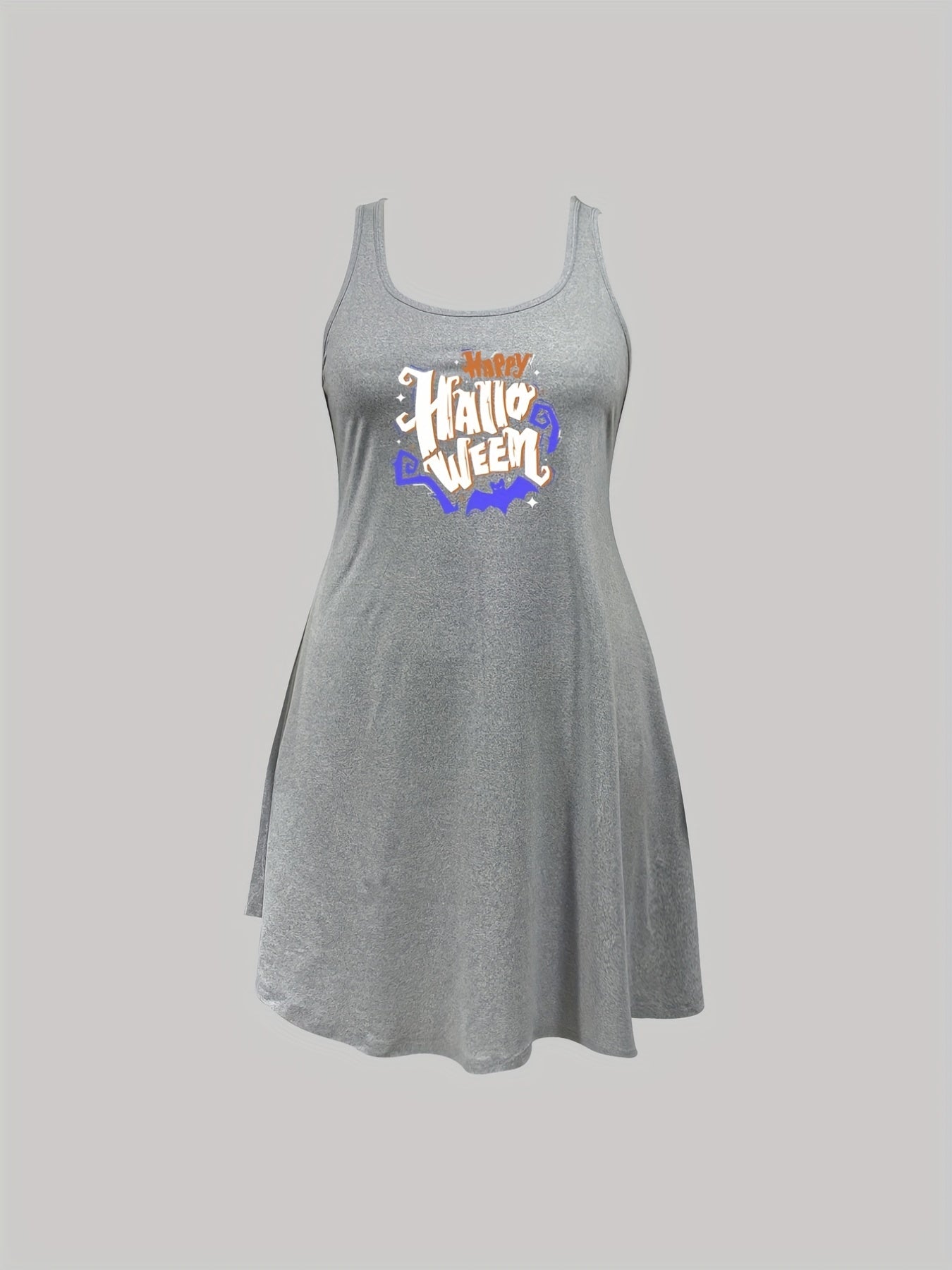 Halloween Nightdress Women's Bat & Letter Print Sleep Dress