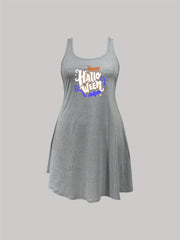 Halloween Nightdress Women's Bat & Letter Print Sleep Dress