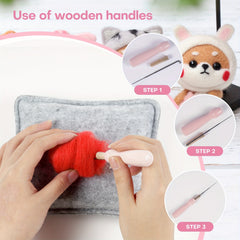 Wool Needle Felting Kit For Beginners - Shiba Needle Felting Kits DIY Art Craft