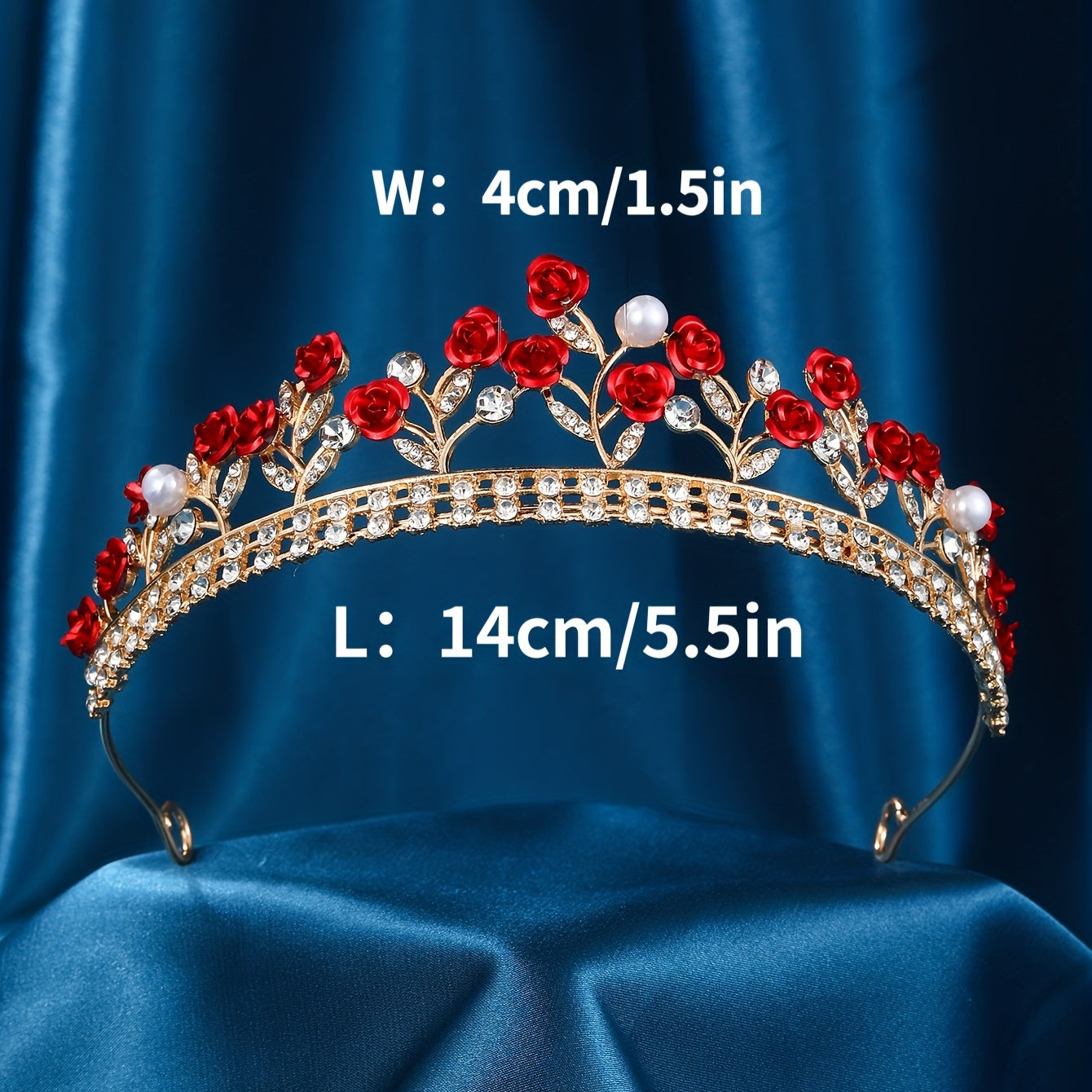 Crystal Rose Flower Headband Bridal Crown