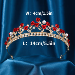Crystal Rose Flower Headband Bridal Crown
