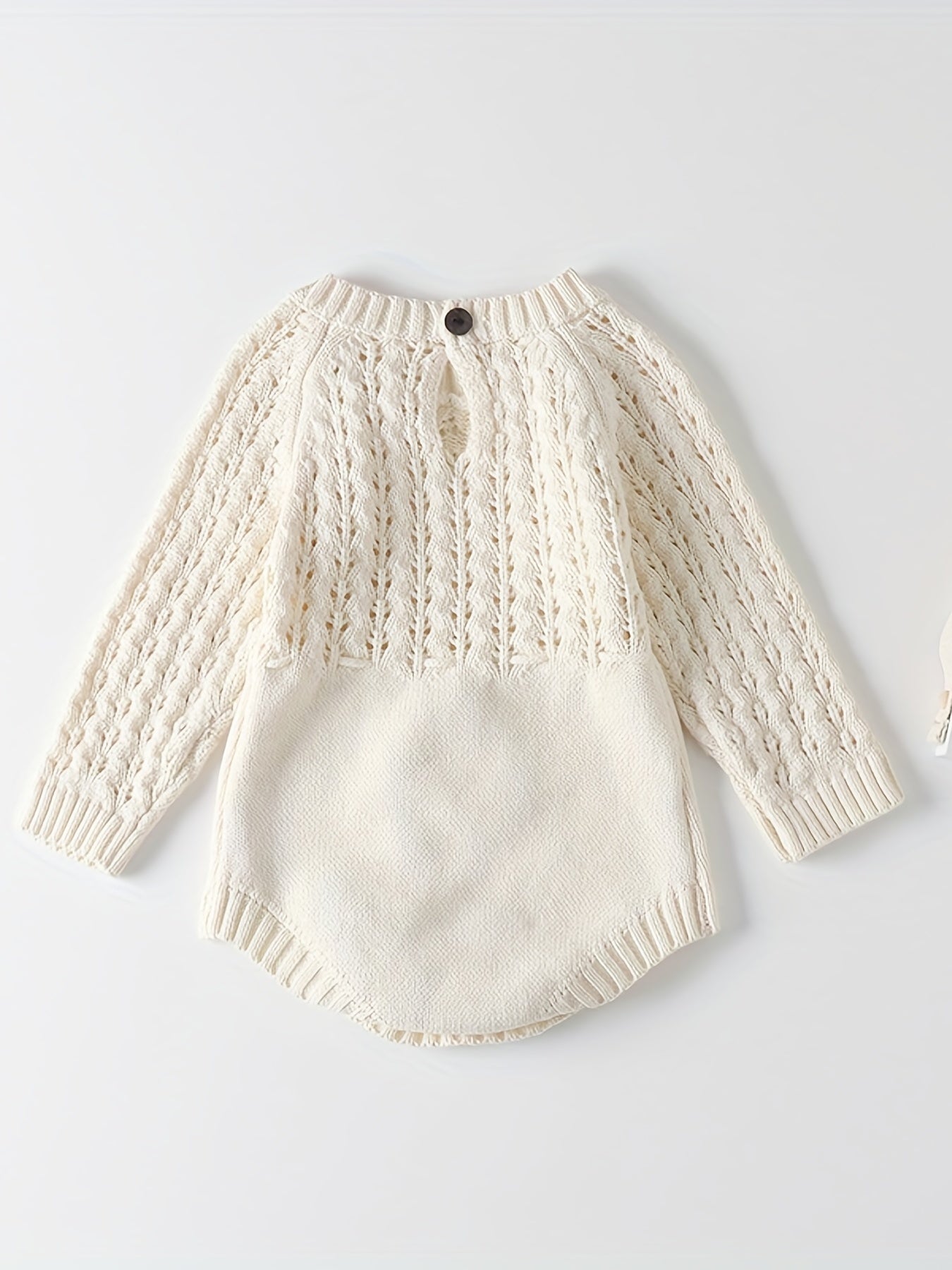 Baby Girls Knitted Hollow Tunic Long Sleeved Romper Sweater Onesie