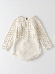 Baby Girls Knitted Hollow Tunic Long Sleeved Romper Sweater Onesie