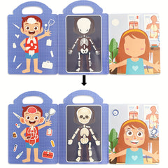 Jelly Stickers Human Body & Skeleton Teaching Book for Kids 3+