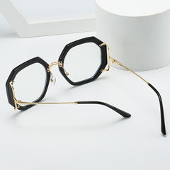 Metal Polygon Frame Light Blocking Glasses for Women Unisex