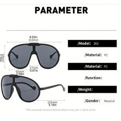 Oversized Shield Sunglasses Y2K Windproof UV400