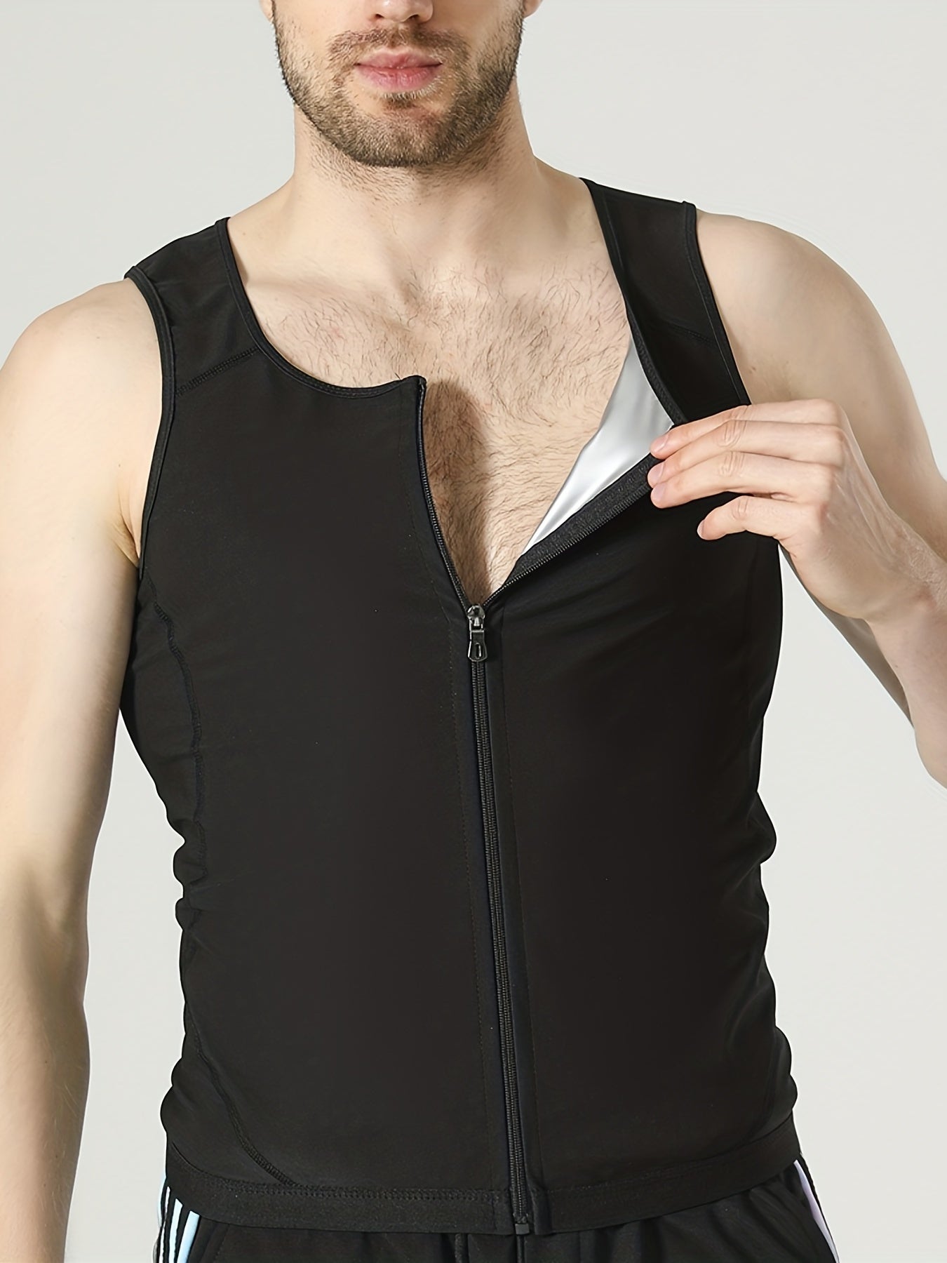 Men's Sauna Sweat Workout Vest Full Zip Body Shapewear