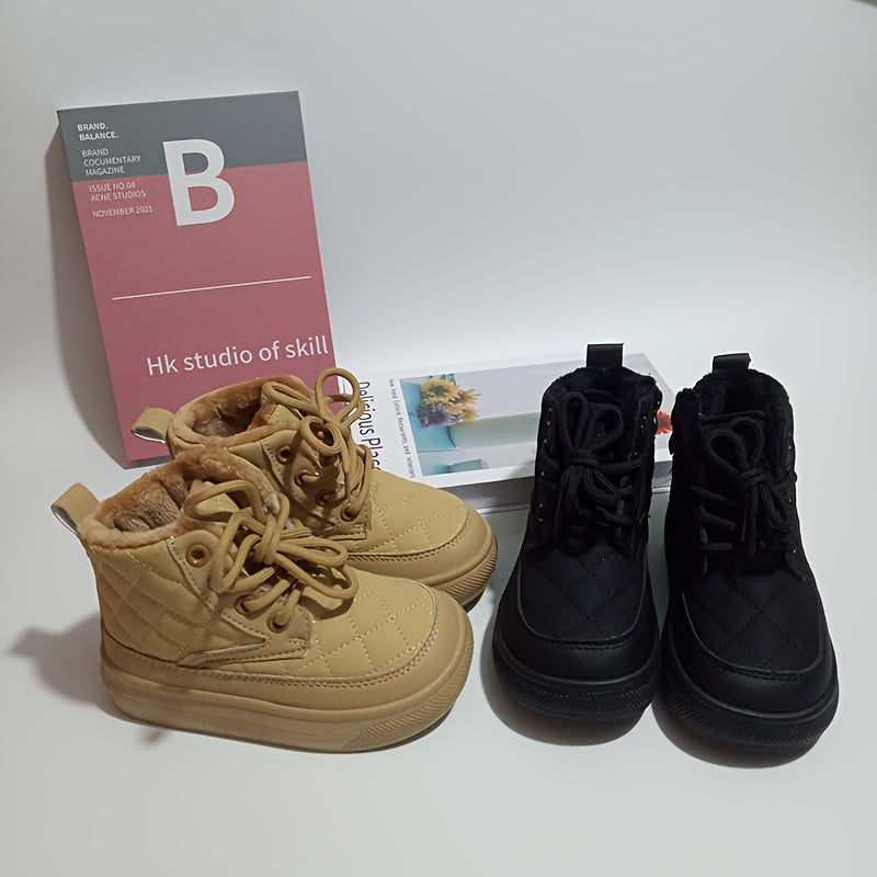 Girl's High Top Boots Non Slip Lace Up Casual Shoes