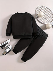 Baby Boy Casual SANTA BABY Print Christmas Outfit Long Sleeve Top Jogger Set