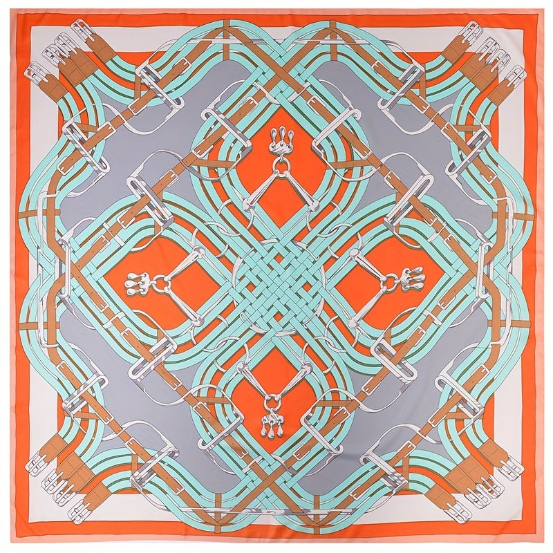 Boho Silk Like Square Scarf Sunscreen Shawl for Women
