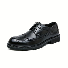 Men's Lace Up PU Business Casual Shoes Slip Low Top Classic