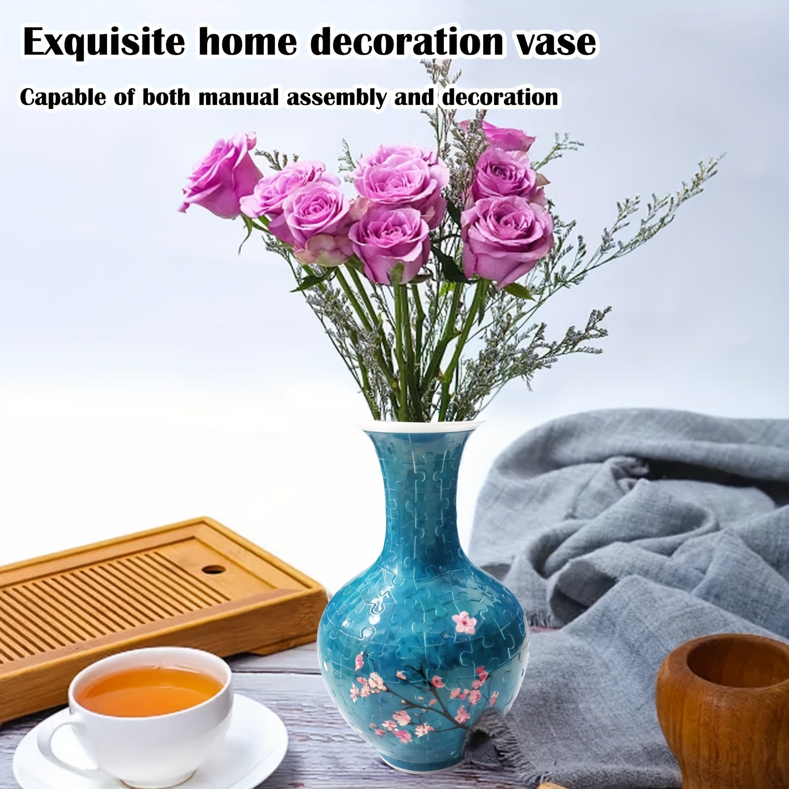 MIANQI 3D Puzzle Vase Floral Pattern No Batteries Needed Brain Teaser