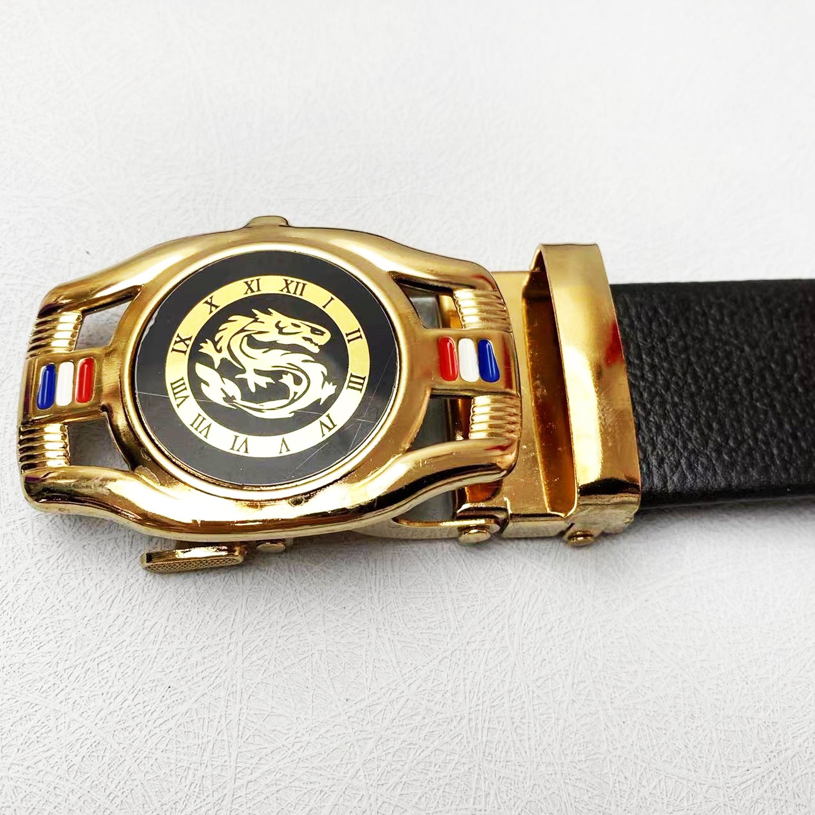 Men's Belt Dragon Clocks Sports Car Automatic Buckle Belt