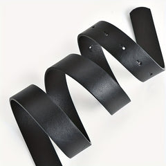 Double Circle Buckle Belt Solid Casual Jeans Pants PU Leather Belt