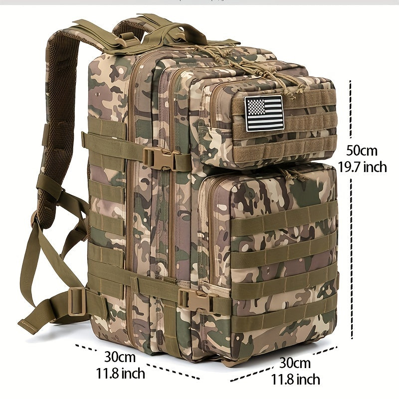 Molle Tactical Backpack 3 Assault Pack Hiking Rucksack with Flag Patch