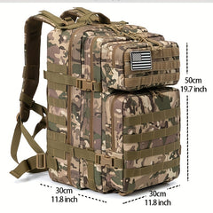 Molle Tactical Backpack 3 Assault Pack Hiking Rucksack with Flag Patch