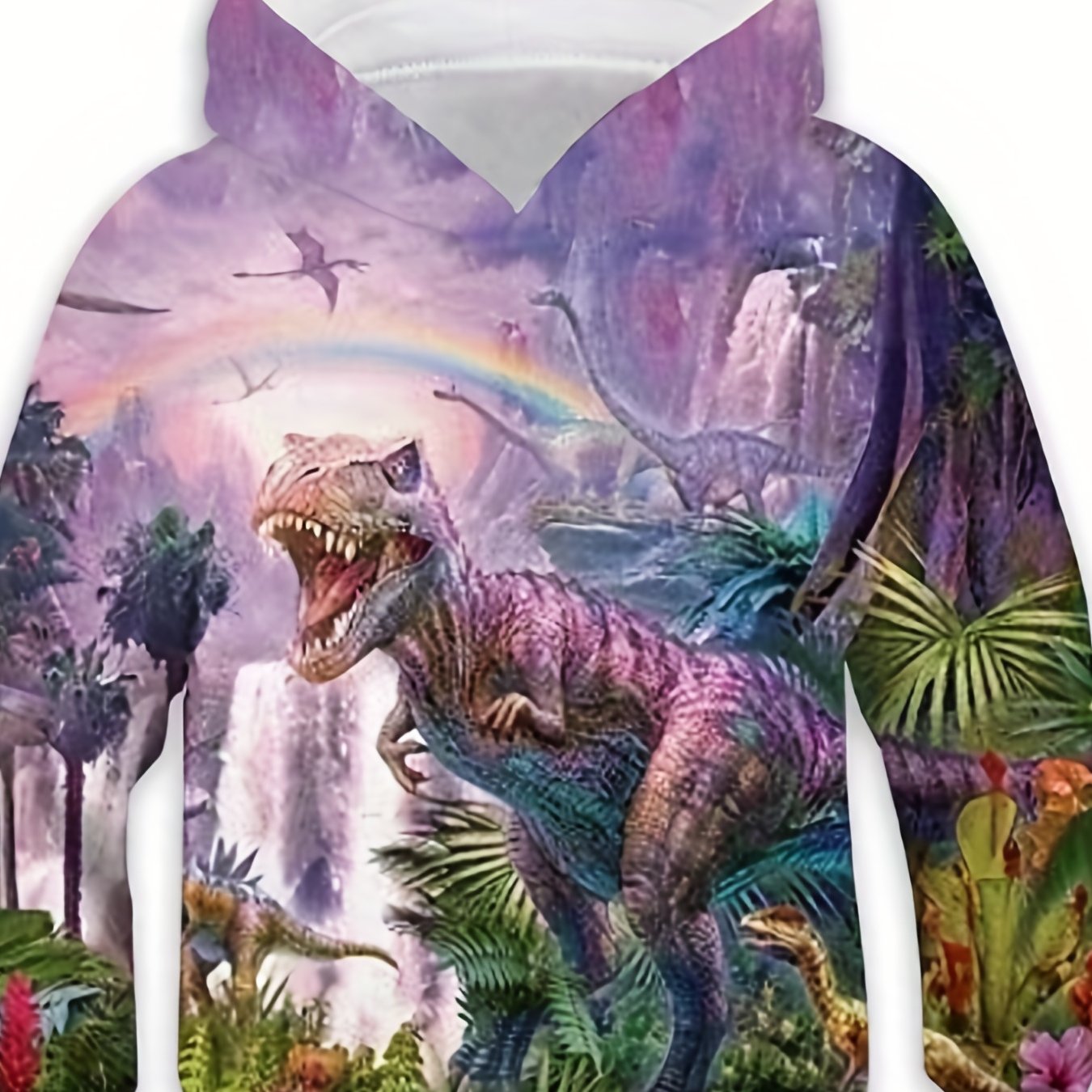 Kids Dinosaur Hoodie 3D Print Boys Girls Harajuku Sweatshirt 4-14 Years