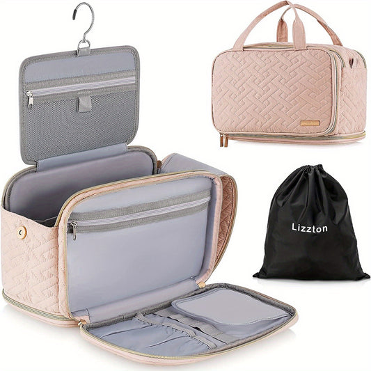 Large Capacity Toiletry Bag Portable Cosmetic Organizer Pink
