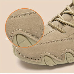 Men's Lace up Boots Casual Walking Shoes Velcro Closure