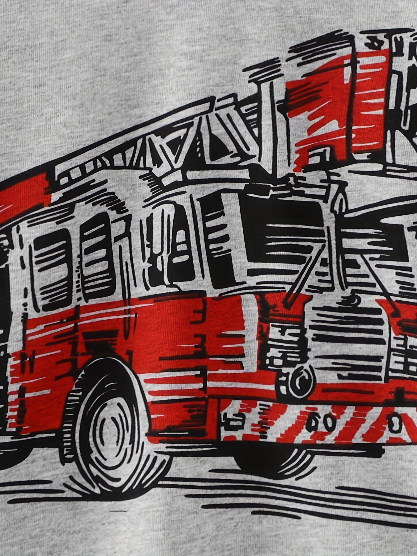 Boys Fire Truck Graphic Cotton Pajamas Set