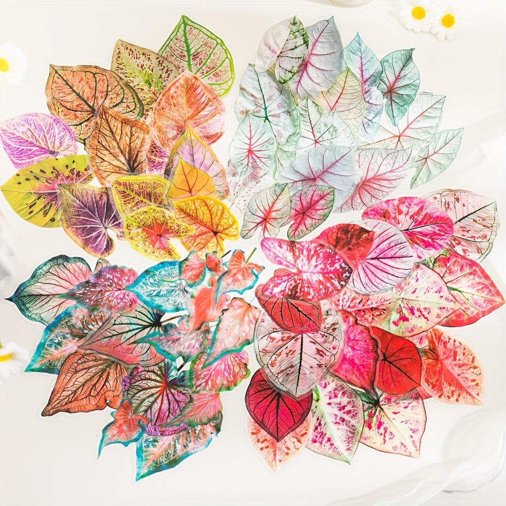 30pcs Simulation Leaf Pet Sticker Pack - Journal Plant Decoration Sticker