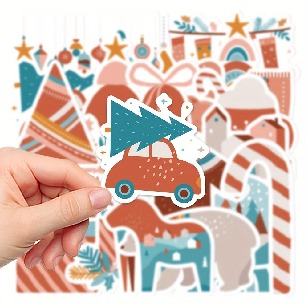 72pcs Cartoon Christmas Stickers Laptop Journal Mobile Phone Case Waterproof