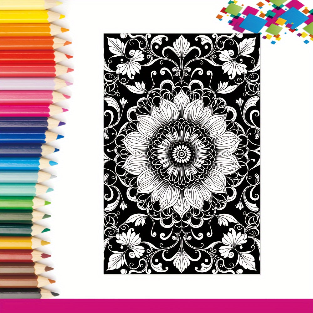 Fantasy Flower Coloring Book - Relaxation - Halloween Christmas
