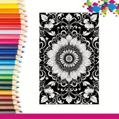 Fantasy Flower Coloring Book - Relaxation - Halloween Christmas