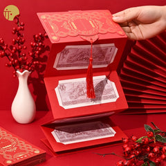 Ziyi Bronzing Folding Red Packet Red Envelope Lucky Money Pocket