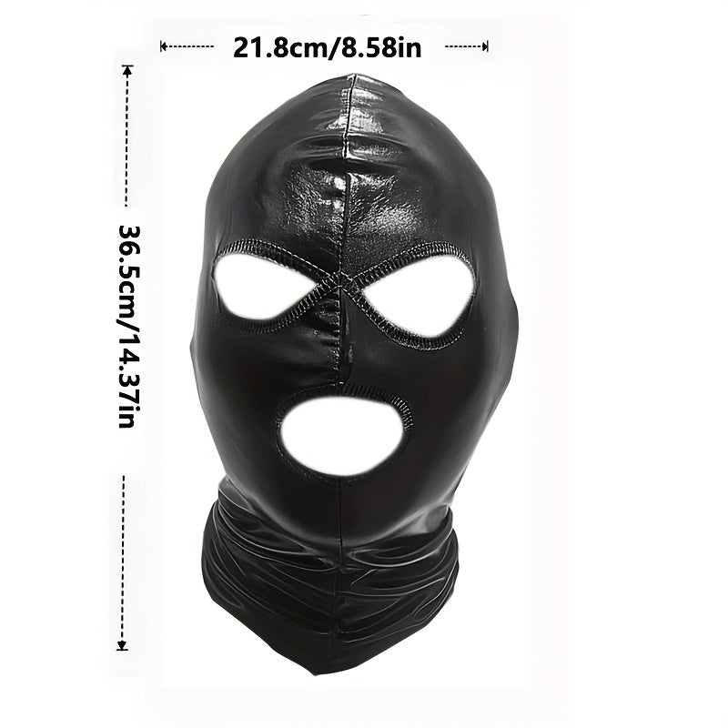Faux Leather Halloween Mask Breathable Stretchy Accessory Cosplay Stage Parties