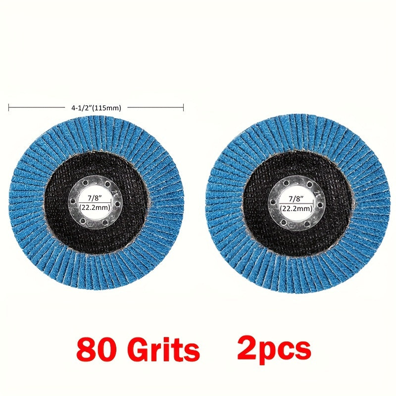 10pcs Flap Discs 40 60 80 120 Grit 4.5 X 7/8 Inch Zirconia Grinding Wheel