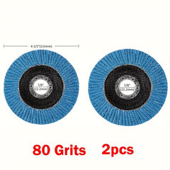 10pcs Flap Discs 40 60 80 120 Grit 4.5 X 7/8 Inch Zirconia Grinding Wheel