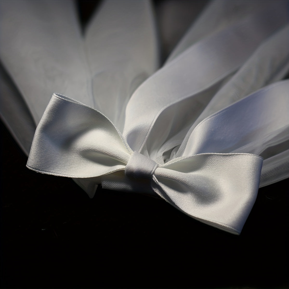 Bridal Satin Bowknot Head Veil Short Veil Wedding Hair Accessories
