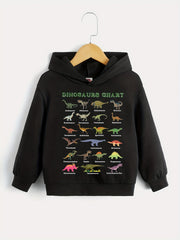 Dinosaurs Chart Boys Hooded Sweatshirt