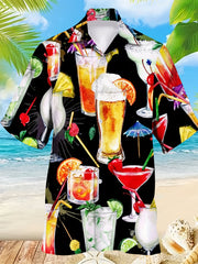 Men's Short Sleeve Hawaiian Shirt for Summer Vacation