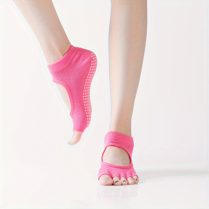 Toeless Anti skid Yoga Socks Backless Gripper Socks For Pilates Barre Ballet