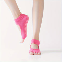 Toeless Anti skid Yoga Socks Backless Gripper Socks For Pilates Barre Ballet