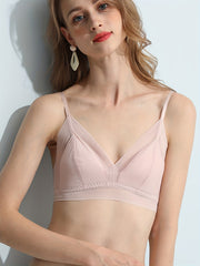 Contrast Mesh Wireless Push Up Bra Women's Lingerie