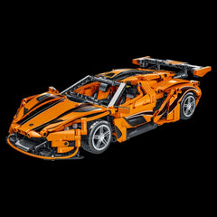 Orange Supercar Racing Building Blocks for Adults & Kids