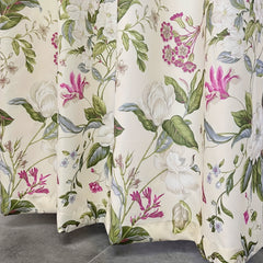 Beige Floral Blackout Curtains for Living Room