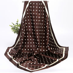 Polka Dot Print 88 Square Scarf Lightweight Silk Faux Scarf
